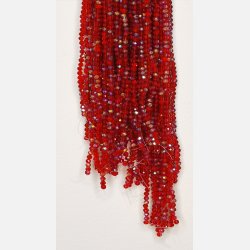 Nr. 15 Mrkerd med glimmer - Facet slebne glas perler i 4 x 6 mm.