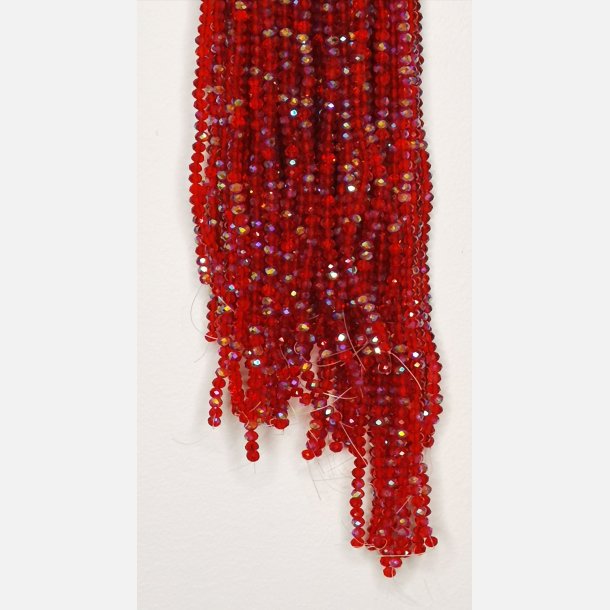 Nr. 15 Mrkerd med glimmer - Facet slebne glas perler i 4 x 6 mm.