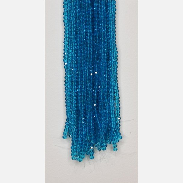 Nr. 17 Ocean Bl  Facet slebne glas perler i 4 x 6 mm.
