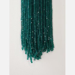 Nr. 2 Grn  Facet slebne glas perler i 4 x 6 mm.