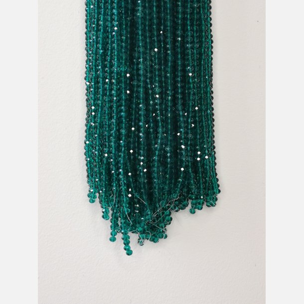 Nr. 2 Grn  Facet slebne glas perler i 4 x 6 mm.