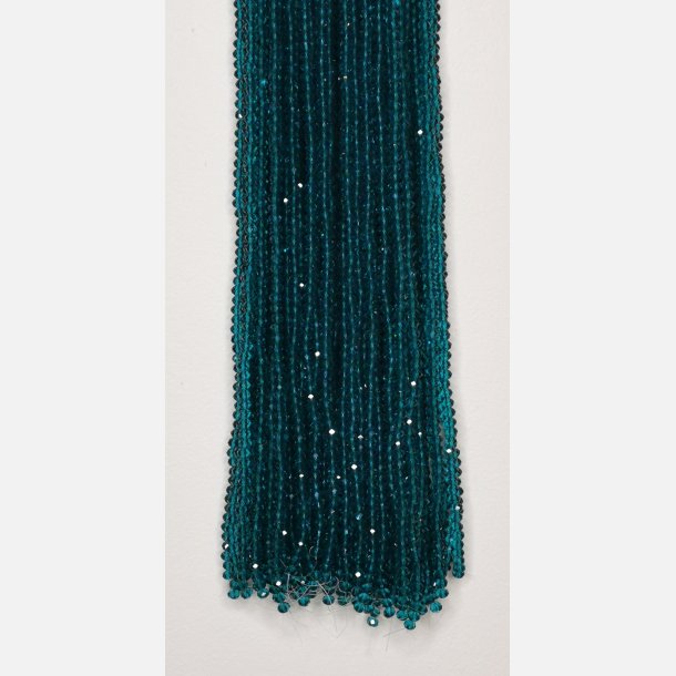 Nr. 23 Blgrn  Facet slebne glas perler i 4 x 6 mm.