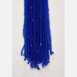 Nr. 24  Bl Egyptian Facet slebne glas perler i 4 x 6 mm.