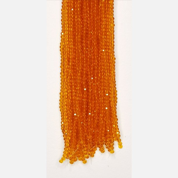 Nr. 28 Orange Gold Facet slebne glas perler i 4 x 6 mm.