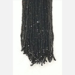 Nr. 29 sort Facet slebne glas perler i 4 x 6 mm.