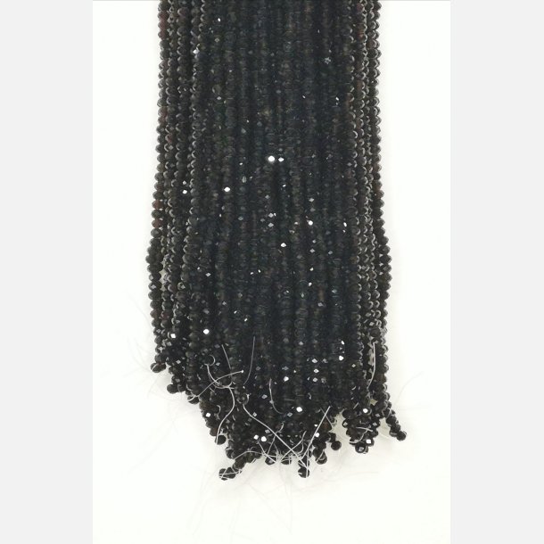 Nr. 29 sort Facet slebne glas perler i 4 x 6 mm.