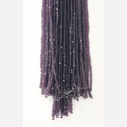 Nr. 4 Violet Facet slebne glas perler i 4 x 6 mm.