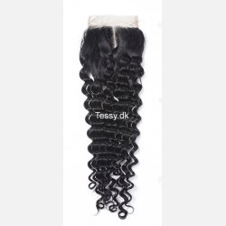Curly Virgin Human Hair Swiss Lace Closure 20 inch 4*4 Inch Middle Part 