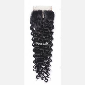 Curly Virgin Human Hair Swiss Lace Closure 20 inch 4*4 Inch Middle Part 