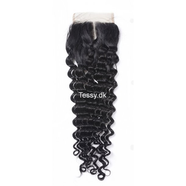 Curly Virgin Human Hair Swiss Lace Closure 20 inch 4*4 Inch Middle Part 