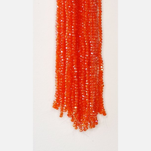 Nr. 5 Orange  Facet slebne glas perler i 4 x 6 mm.