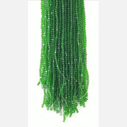 Nr. 7 Stedsegrn Facet slebne glas perler i 4 x 6 mm.