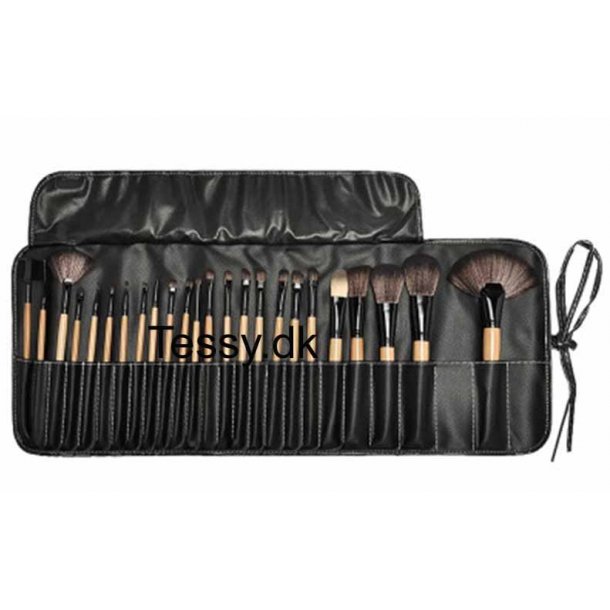 24pcs Makeup Beauty Cosmetics Brushes Set wood &amp; black