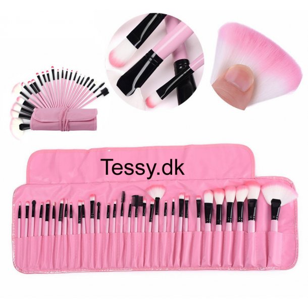 32pcs Makeup Beauty Cosmetics Brushes Set pink &amp; black